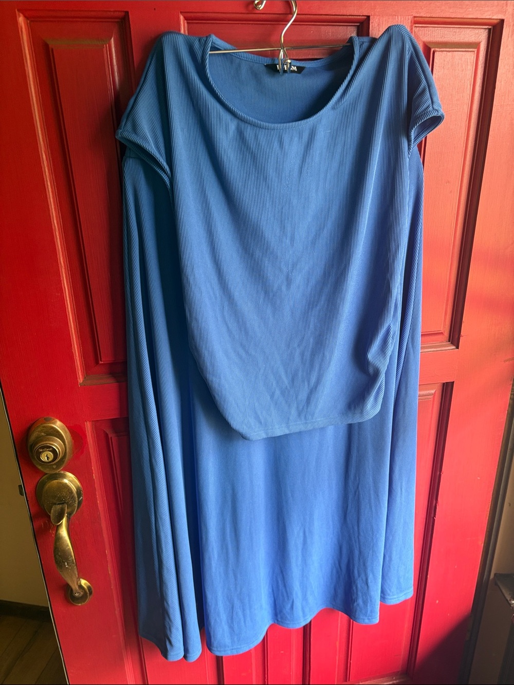 Blue Swing Dress with Cap Sleeves L